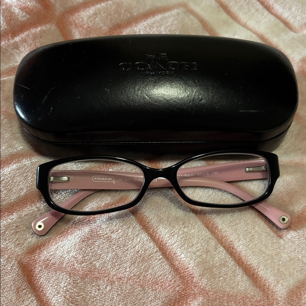 Coach Black Frame Eyeglasses with Pink Interior